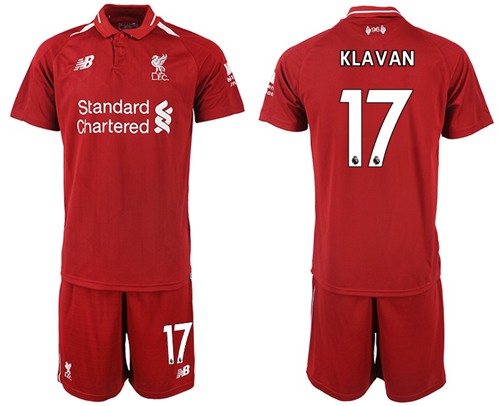 Liverpool #17 Klavan Red Home Soccer Club Jersey - Click Image to Close